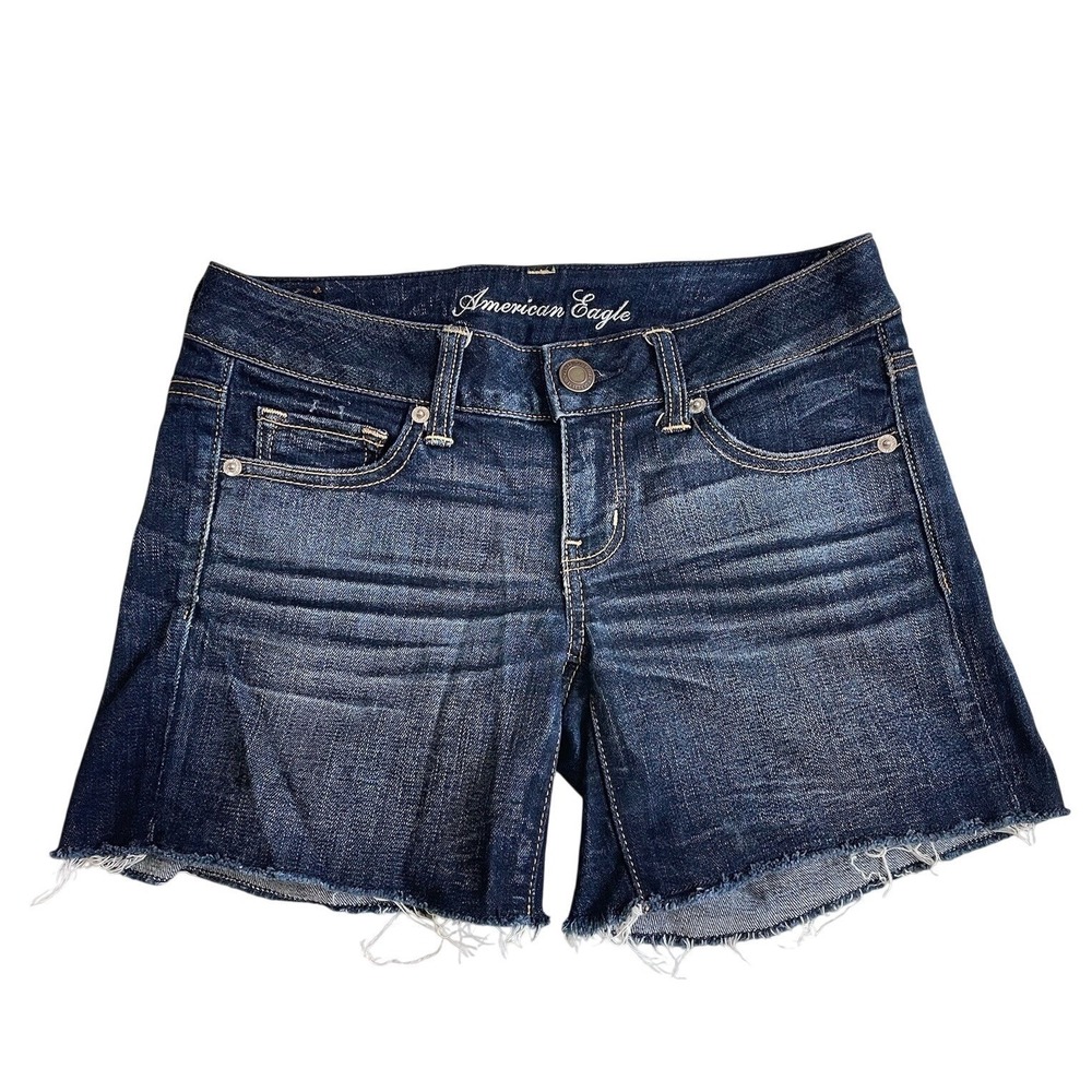 American Eagle Outfitters Hi-Rise Cutoff Distressed Denim Shorts‎ Blue Size 4